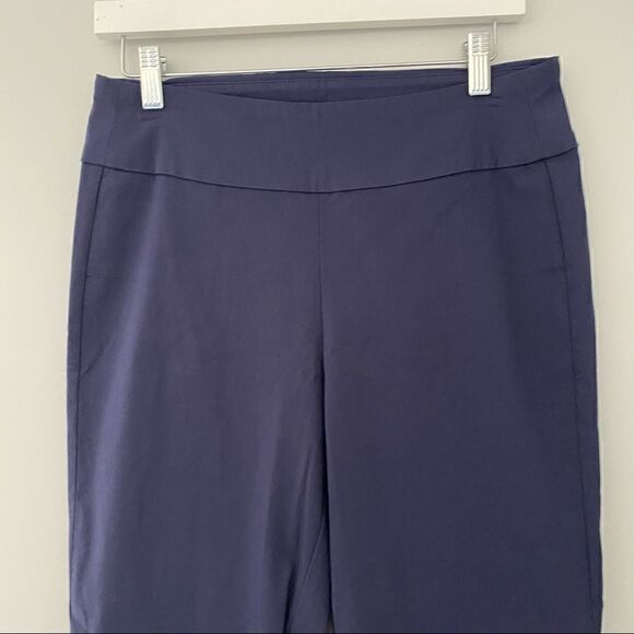 Martha Steward navy Ponte pullover slits sz 8 - Picture 2 of 6